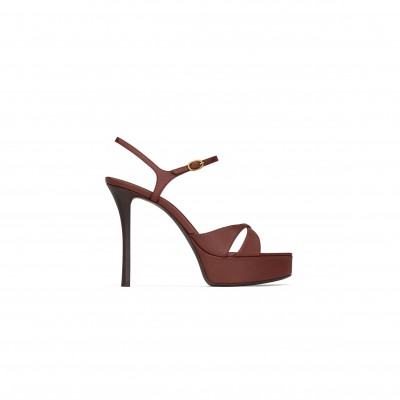 YSL DEBBIE PLATFORM SANDALS IN SMOOTH LEATHER 825303AACSQ2603